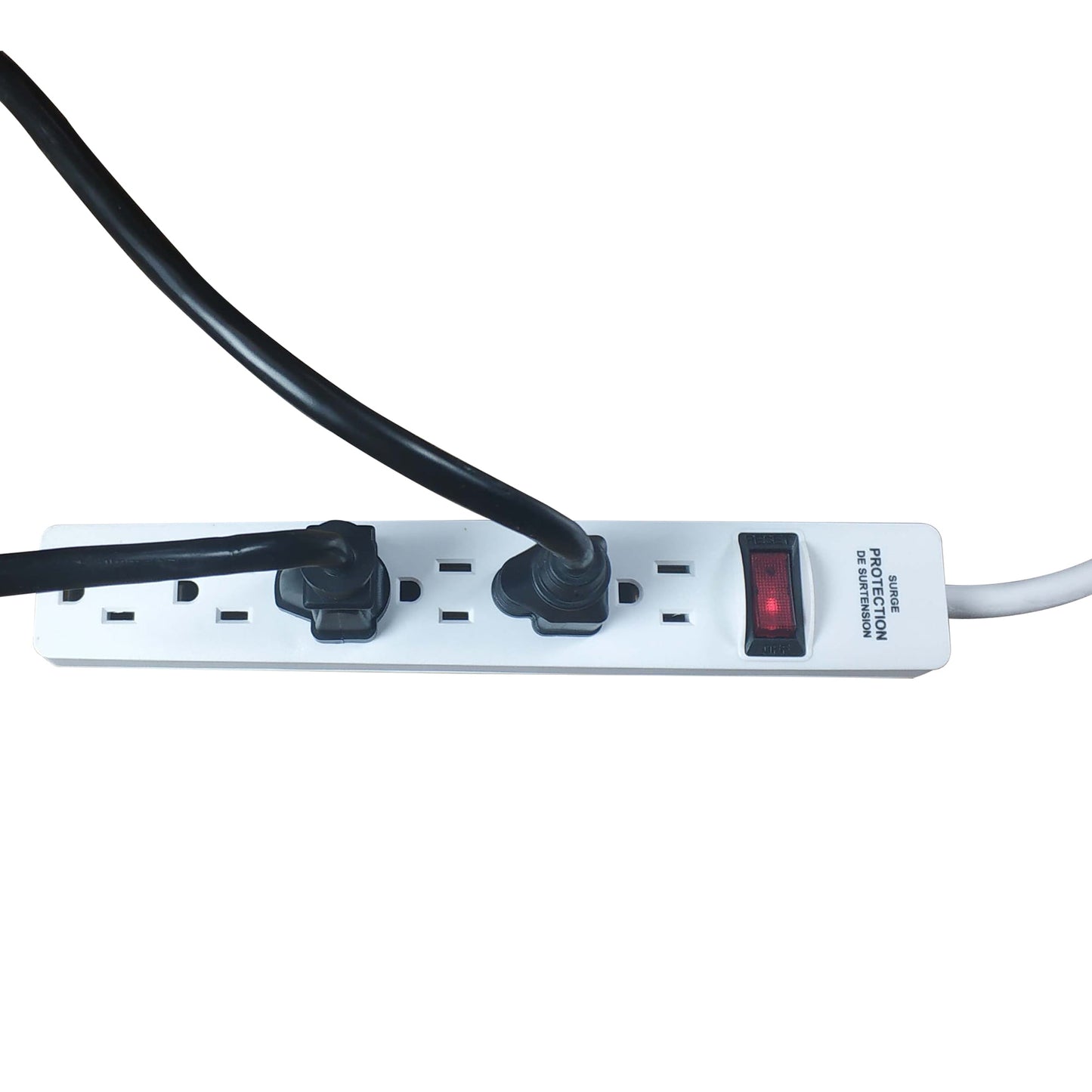 2 Pack 6-Outlet Surge Protector with 2.5 Ft Cords 500-Joule, White