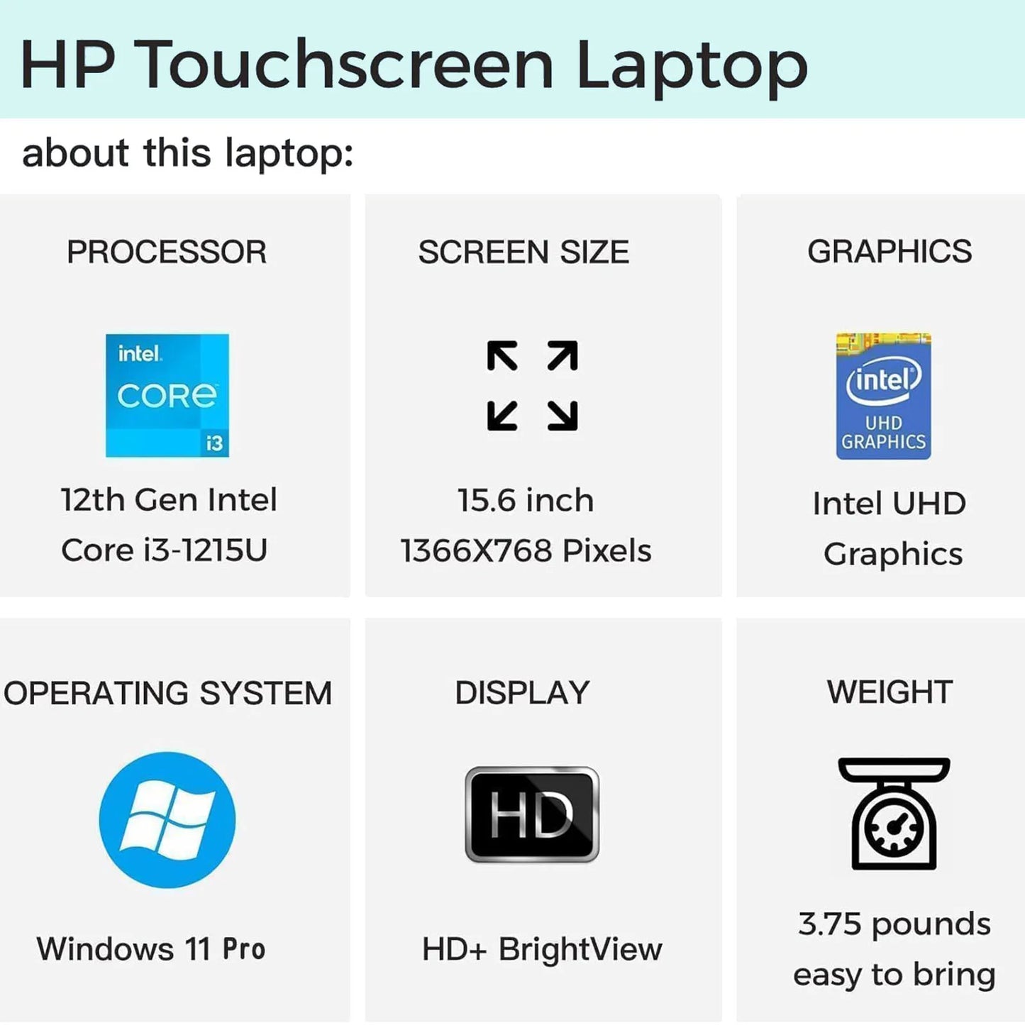 the latest HP 2024 Laptop 15.6" touchscreen, powered by the Intel Core i3-1215U for smooth and efficient . customize it with up to 64GB of RAM and a massive 2TB SSD, giving you all the speed and storage . Plus, with Intel UHD Graphics and Windows 11 Pro